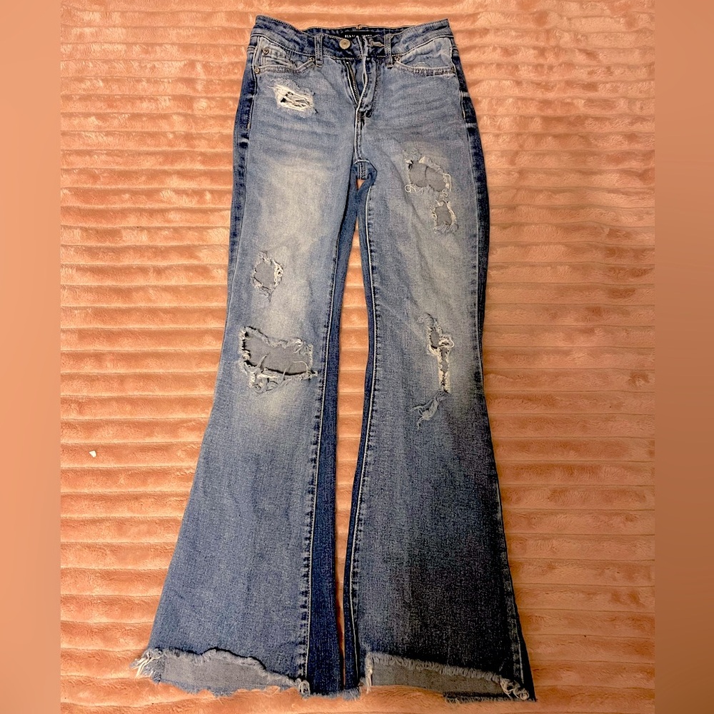 Almost Famous Bootcut Ripped Jeans